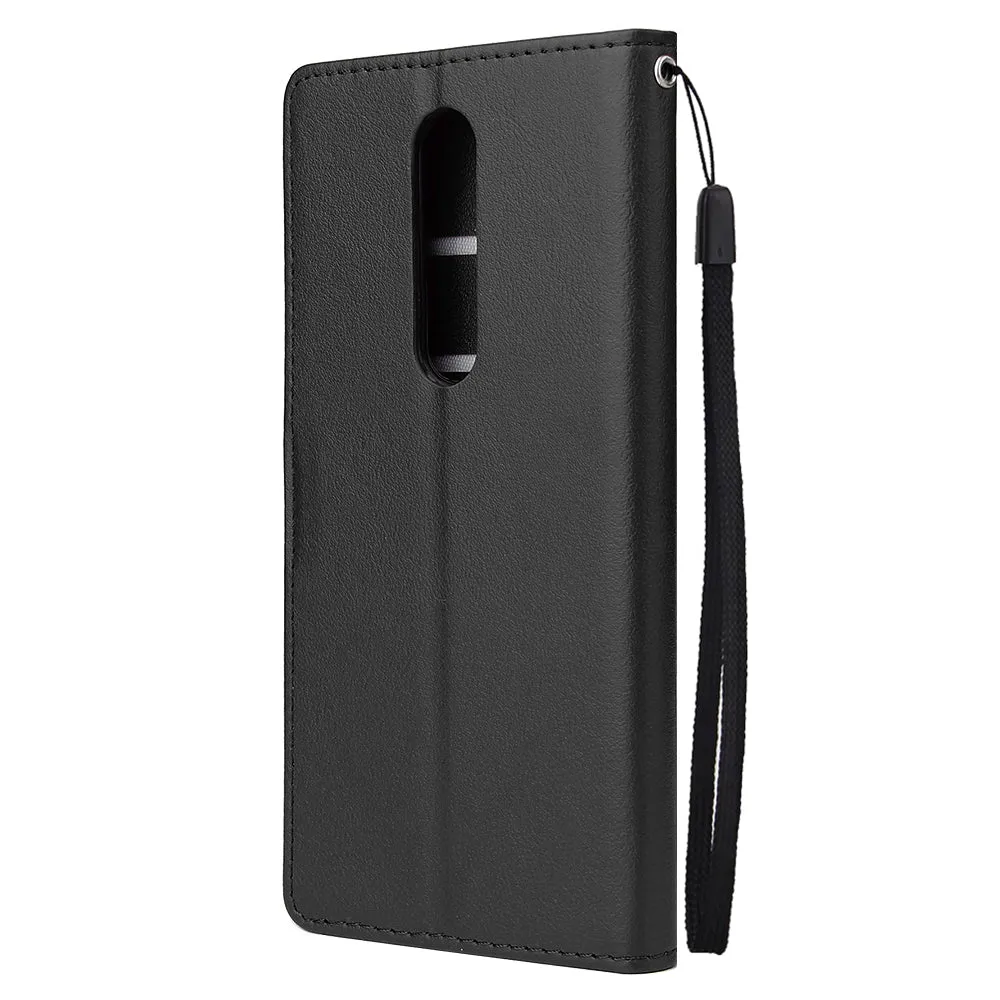 For OPPO F11 Wallet-type PU Leather Protective Phone Case with Buckle & 3 Card Position black