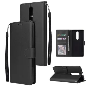 For OPPO F11 Wallet-type PU Leather Protective Phone Case with Buckle & 3 Card Position black