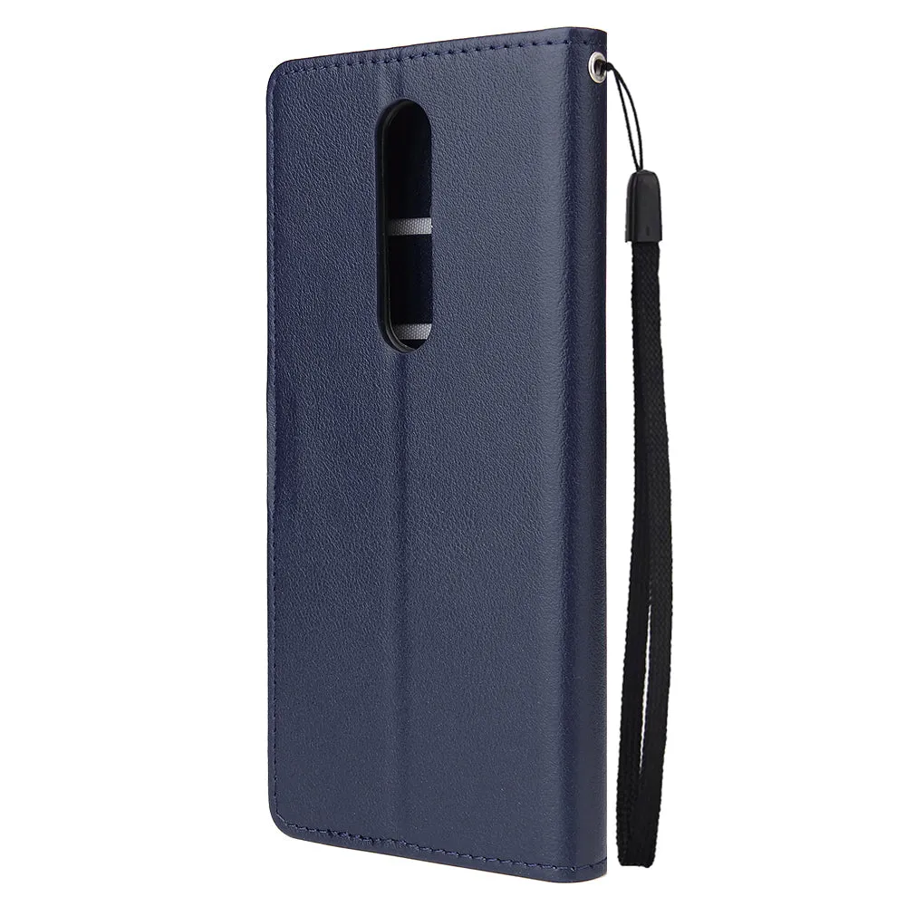For OPPO F11 Wallet-type PU Leather Protective Phone Case with Buckle & 3 Card Position blue