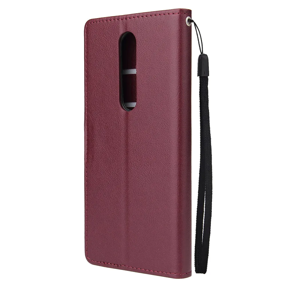 For OPPO F11 Wallet-type PU Leather Protective Phone Case with Buckle & 3 Card Position brown