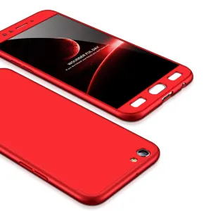 For OPPO F3 PLUS Ultra Slim PC Back Cover Non-slip Shockproof 360 Degree Full Protective Case red