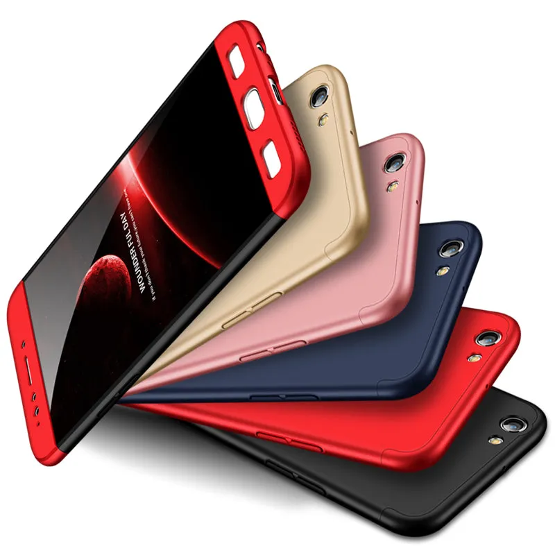 For OPPO F3 PLUS Ultra Slim PC Back Cover Non-slip Shockproof 360 Degree Full Protective Case red