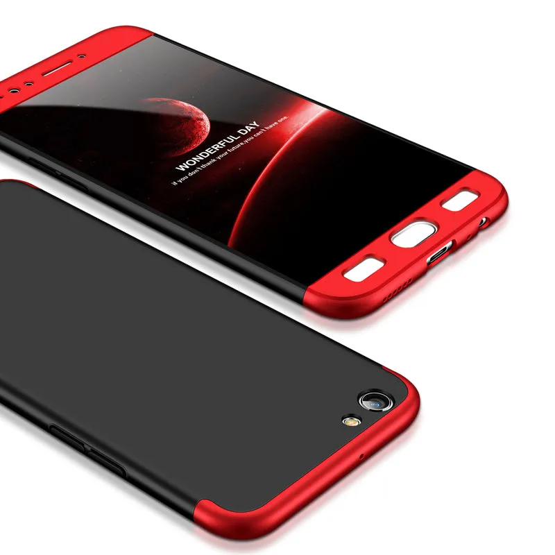 For OPPO F3 PLUS Ultra Slim PC Back Cover Non-slip Shockproof 360 Degree Full Protective Case red
