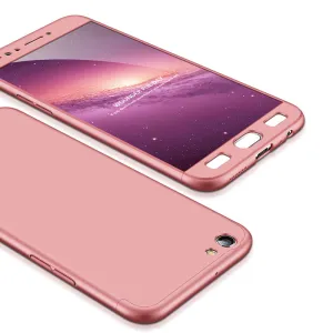 For OPPO F3 PLUS Ultra Slim PC Back Cover Non-slip Shockproof 360 Degree Full Protective Case Rose gold