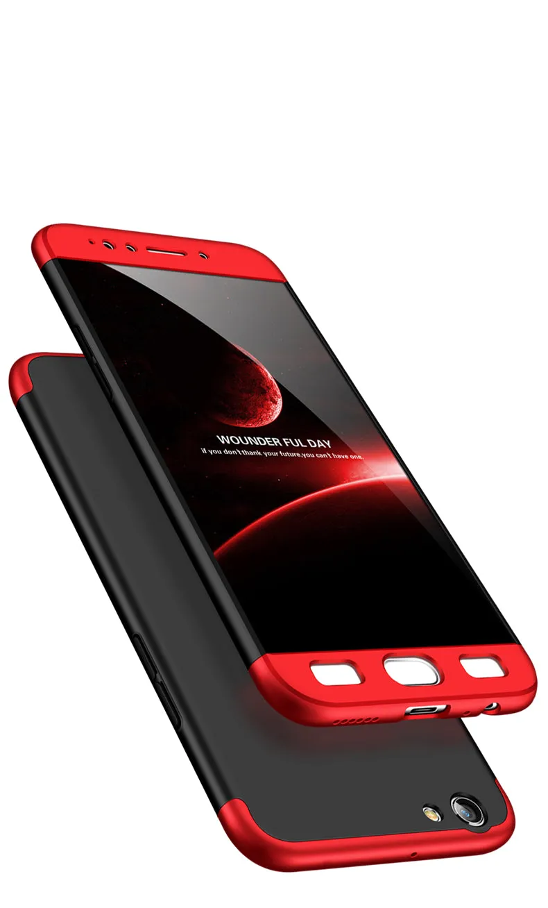 For OPPO F3/A77(International) Slim 3 in 1 Hybrid Hard Case Full Body 360 Degree Protection Back Cover black