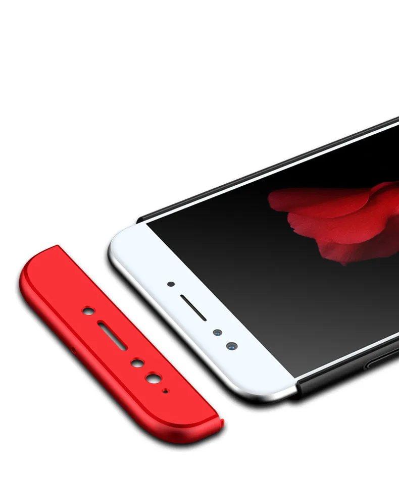 For OPPO F3/A77(International) Slim 3 in 1 Hybrid Hard Case Full Body 360 Degree Protection Back Cover red