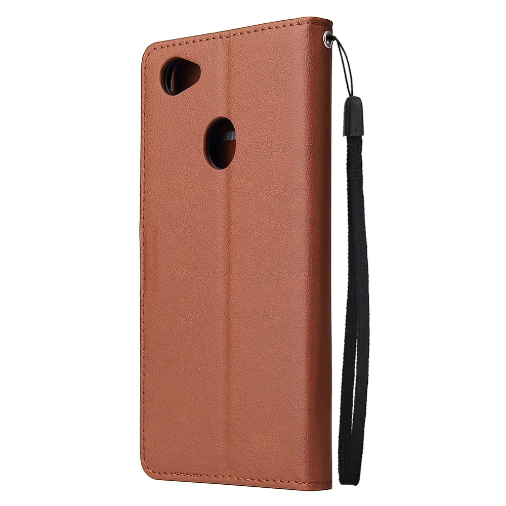For OPPO F7 Wallet-type PU Leather Protective Phone Case with Buckle & 3 Card Position black