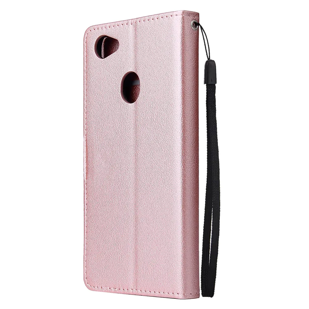 For OPPO F7 Wallet-type PU Leather Protective Phone Case with Buckle & 3 Card Position black
