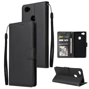 For OPPO F7 Wallet-type PU Leather Protective Phone Case with Buckle & 3 Card Position black