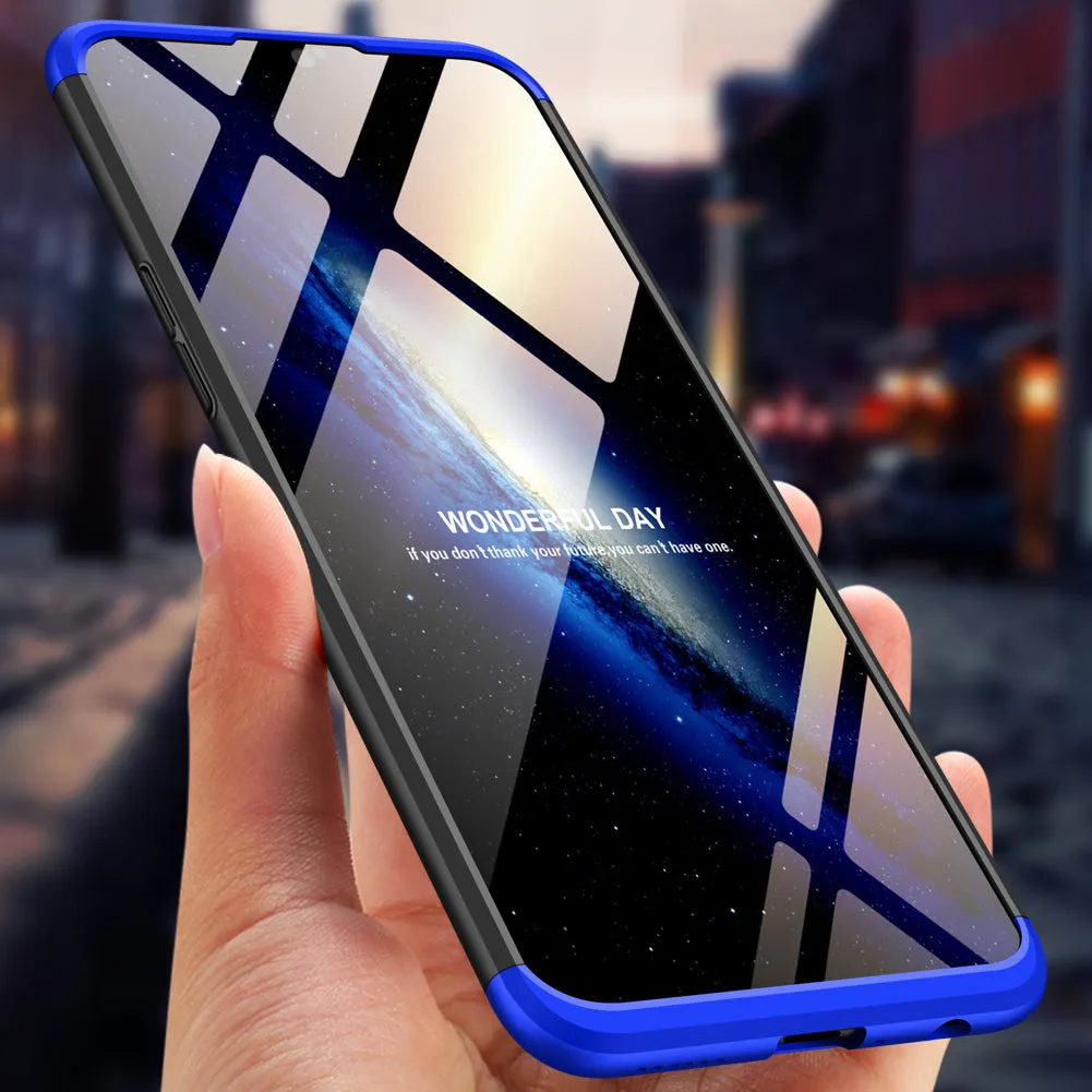 For OPPO F9/F9 Pro 3 in 1 360 Degree Non-slip Shockproof Full Protective Case blue black blue