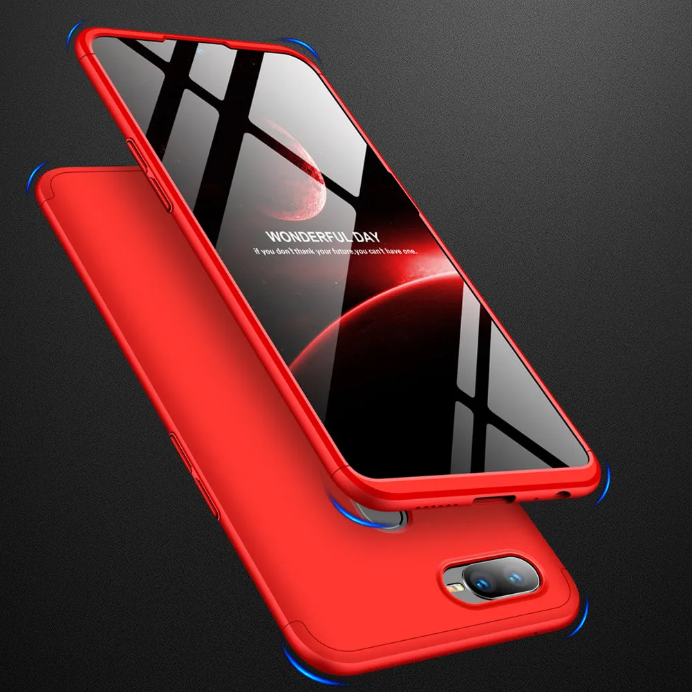 For OPPO F9/F9 Pro 3 in 1 360 Degree Non-slip Shockproof Full Protective Case blue black blue