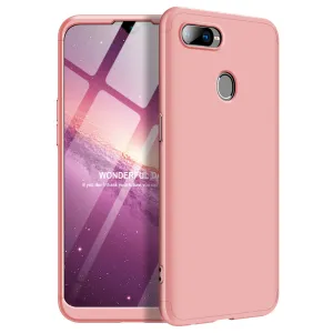 For OPPO F9/F9 Pro 3 in 1 360 Degree Non-slip Shockproof Full Protective Case Rose gold