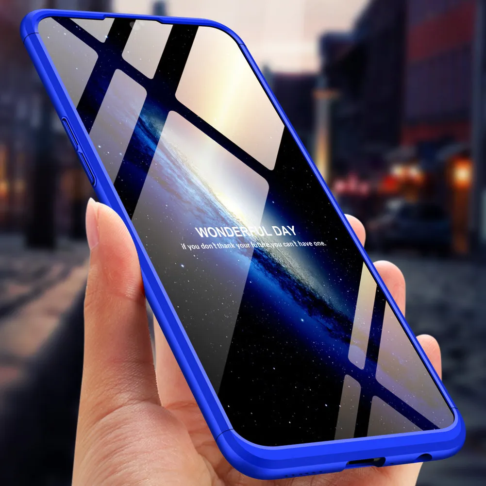 For OPPO F9/F9 Pro 3 in 1 360 Degree Non-slip Shockproof Full Protective Case silver black silver