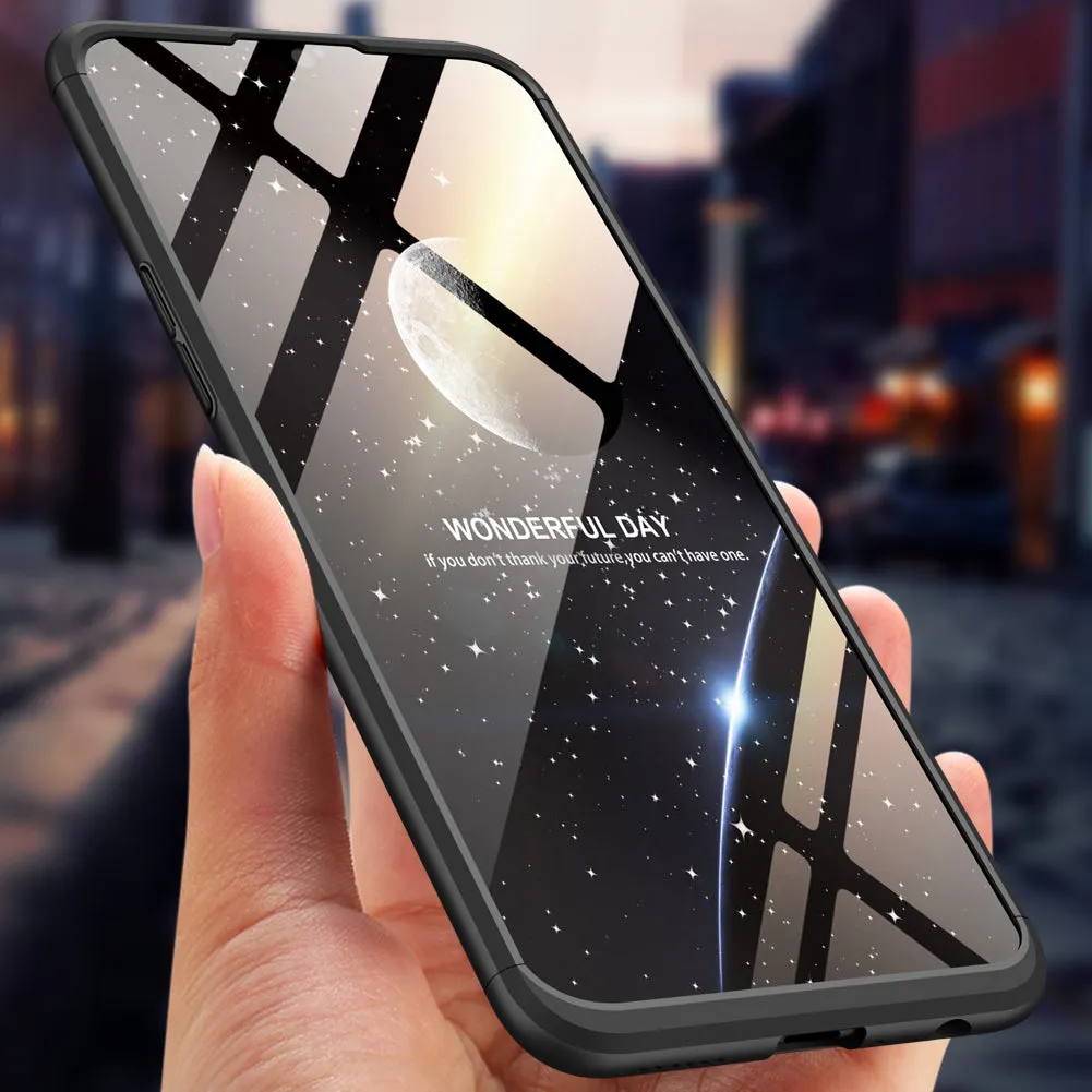 For OPPO F9/F9 Pro 3 in 1 360 Degree Non-slip Shockproof Full Protective Case silver black silver