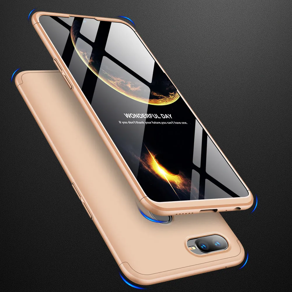 For OPPO F9/F9 Pro 3 in 1 360 Degree Non-slip Shockproof Full Protective Case silver black silver