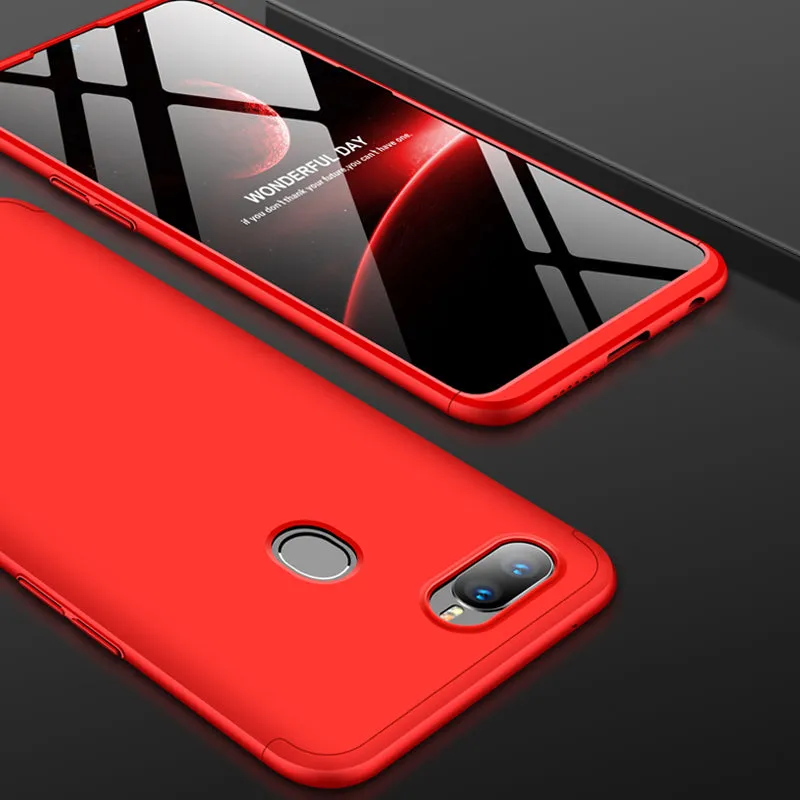 For OPPO F9/F9 Pro 3 in 1 360 Degree Non-slip Shockproof Full Protective Case silver black silver