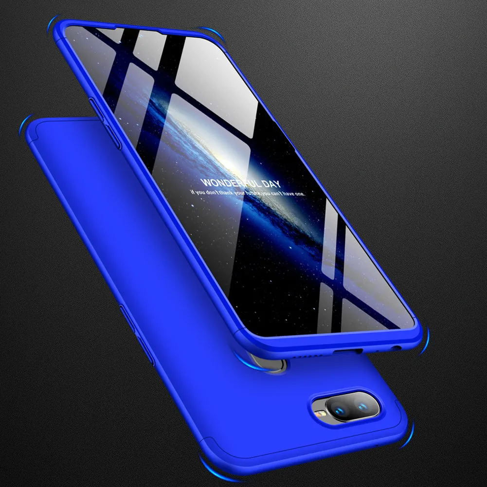 For OPPO F9/F9 Pro 3 in 1 360 Degree Non-slip Shockproof Full Protective Case silver black silver