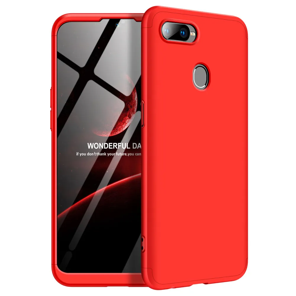 For OPPO F9/F9 Pro 3 in 1 360 Degree Non-slip Shockproof Full Protective Case silver black silver