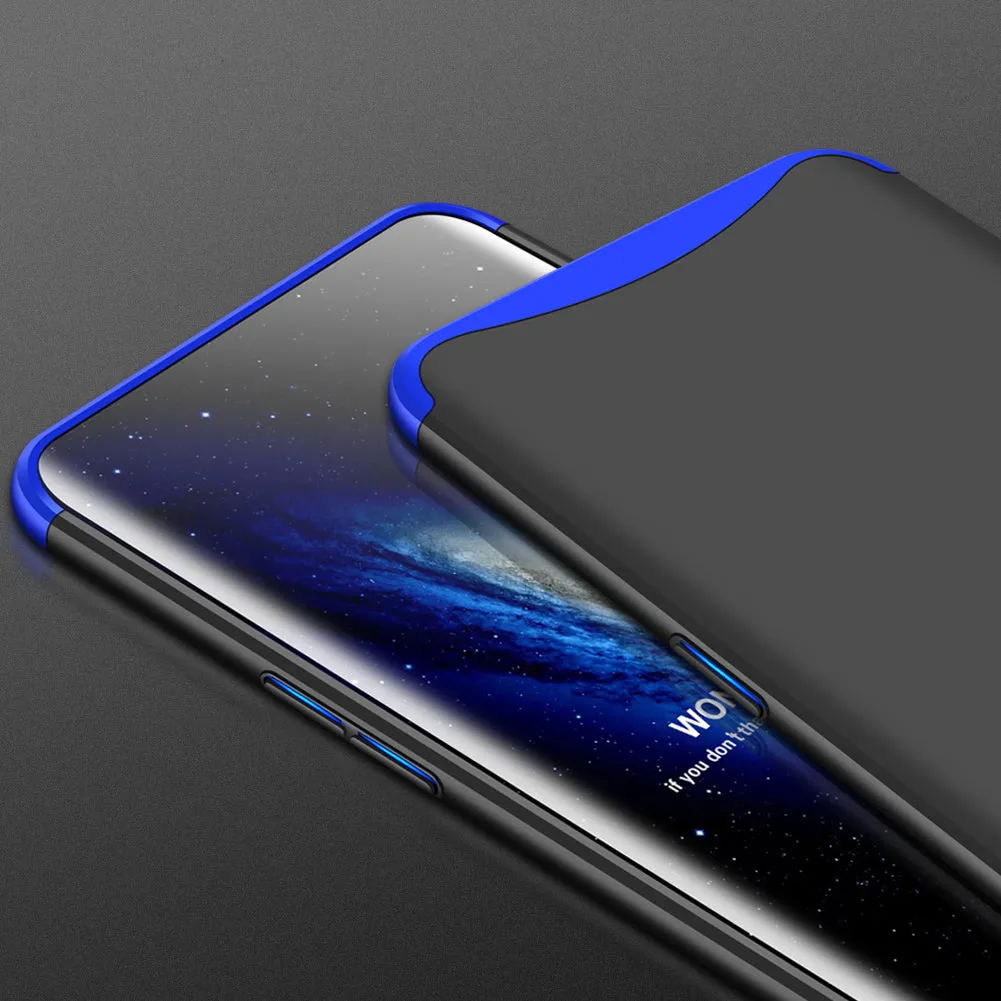 For OPPO Find X Ultra Slim PC Back Cover Non-slip Shockproof 360 Degree Full Protective Case blue black blue