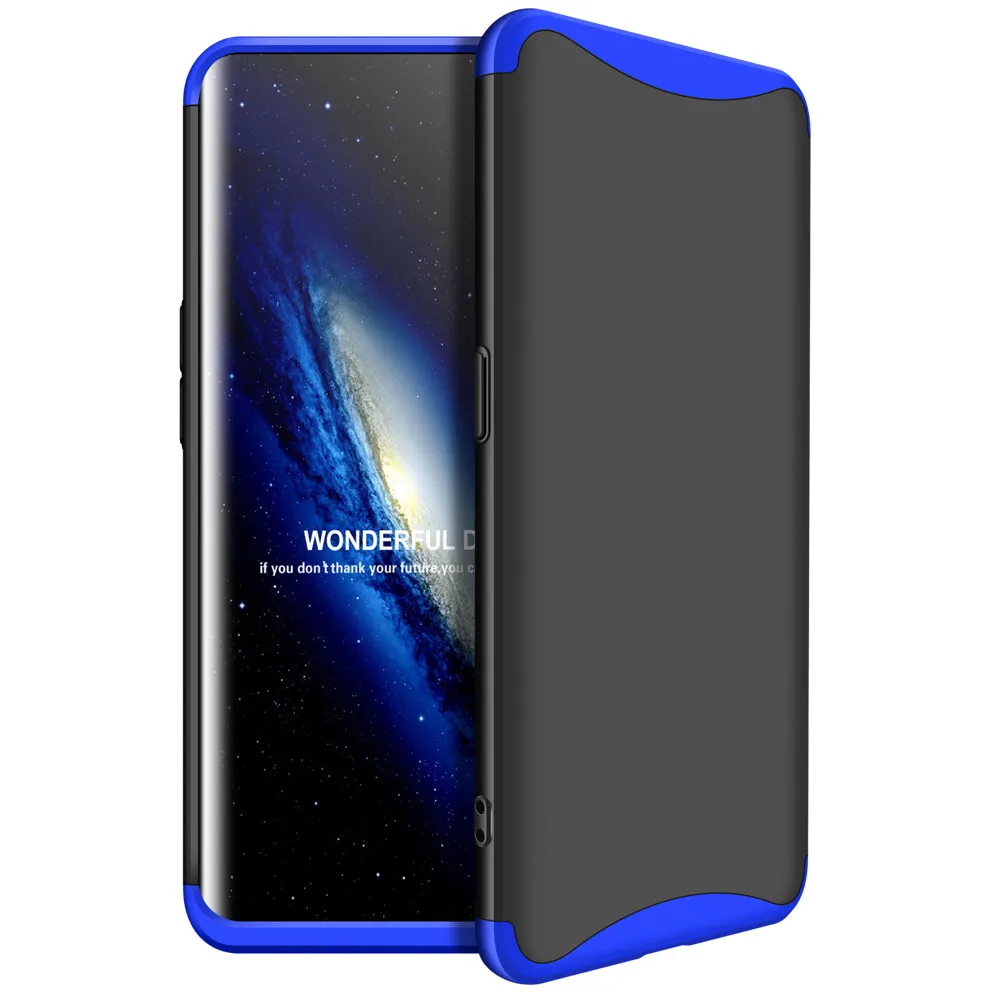 For OPPO Find X Ultra Slim PC Back Cover Non-slip Shockproof 360 Degree Full Protective Case blue black blue