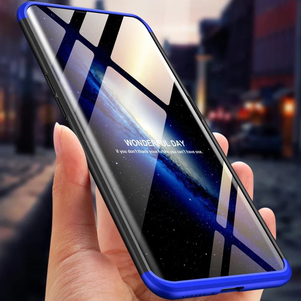 For OPPO Find X Ultra Slim PC Back Cover Non-slip Shockproof 360 Degree Full Protective Case blue black blue