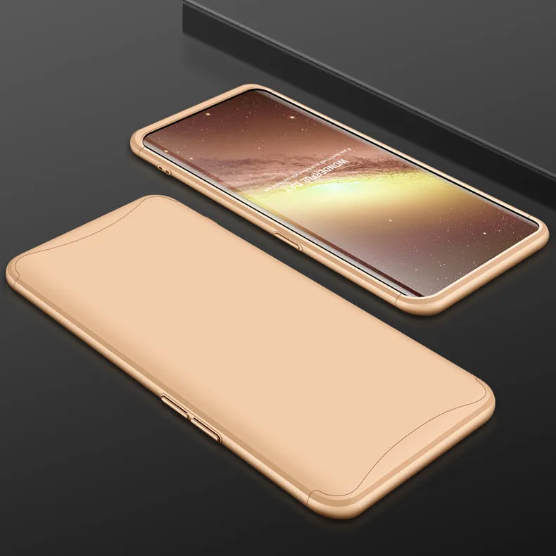 For OPPO Find X Ultra Slim PC Back Cover Non-slip Shockproof 360 Degree Full Protective Case Gold