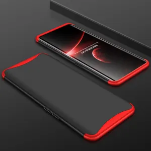 For OPPO Find X Ultra Slim PC Back Cover Non-slip Shockproof 360 Degree Full Protective Case Red black red