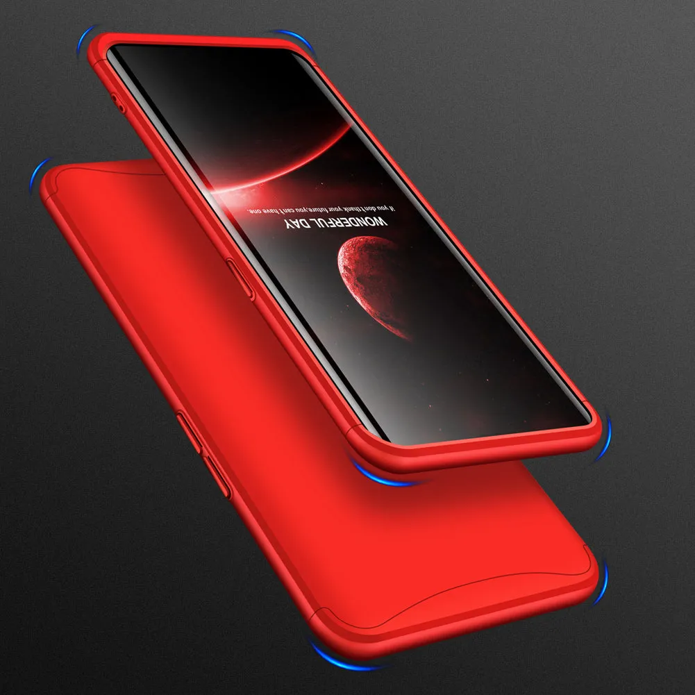 For OPPO Find X Ultra Slim PC Back Cover Non-slip Shockproof 360 Degree Full Protective Case red