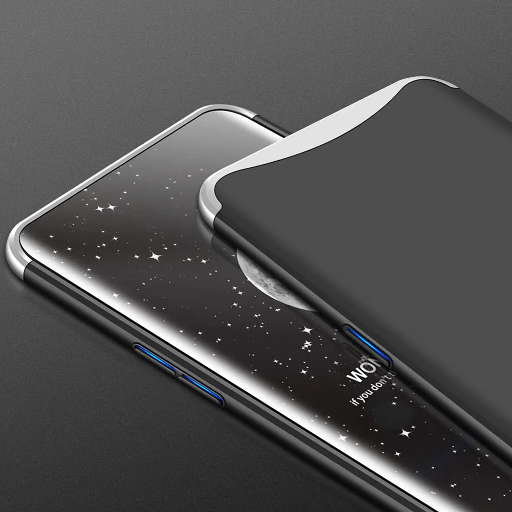 For OPPO Find X Ultra Slim PC Back Cover Non-slip Shockproof 360 Degree Full Protective Case silver black silver