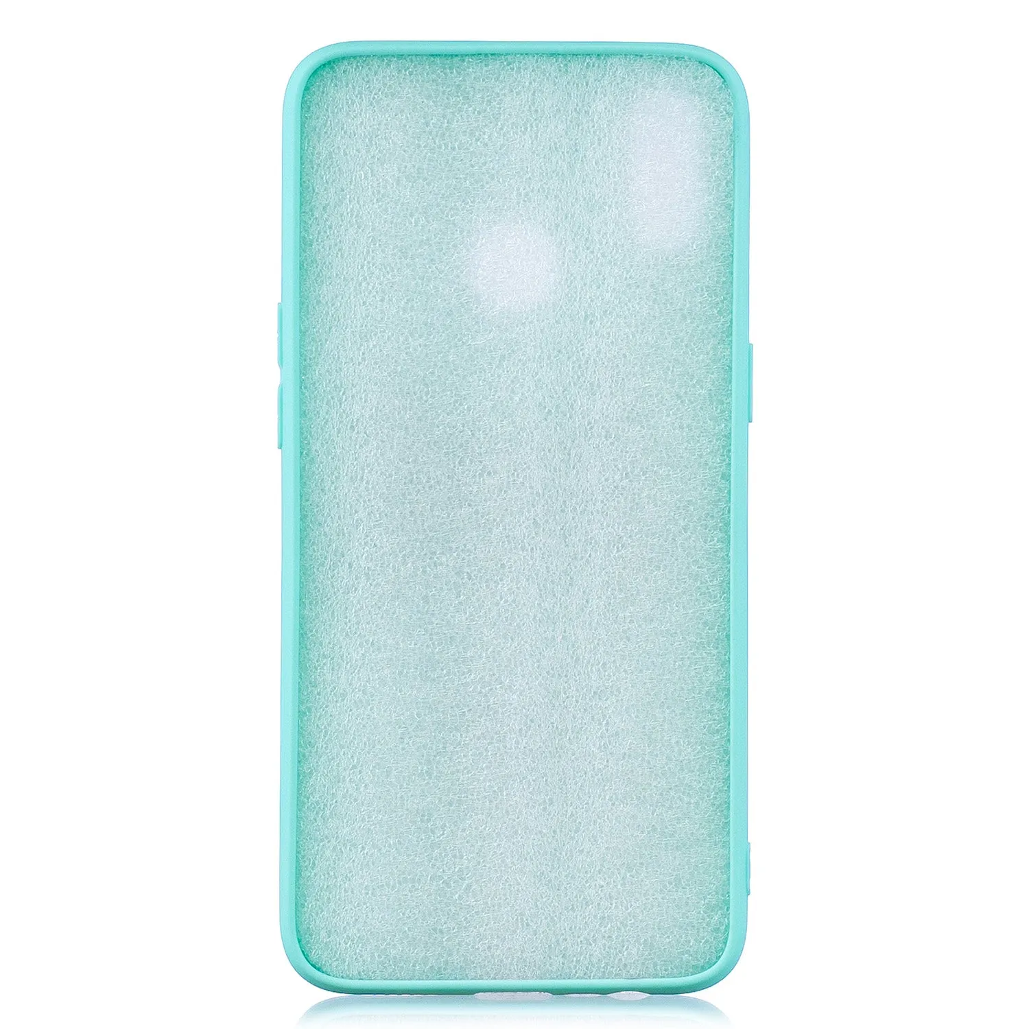 For OPPO Realme 3 Cartoon Lovely Coloured Painted Soft TPU Back Cover Non-slip Shockproof Full Protective Case with Lanyard Light blue