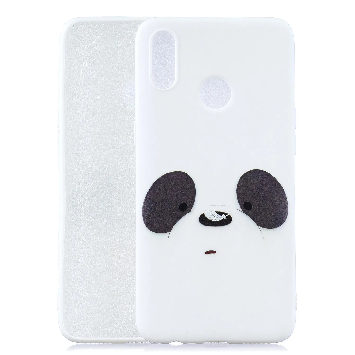 For OPPO Realme 3 Cartoon Lovely Coloured Painted Soft TPU Back Cover Non-slip Shockproof Full Protective Case with Lanyard yellow