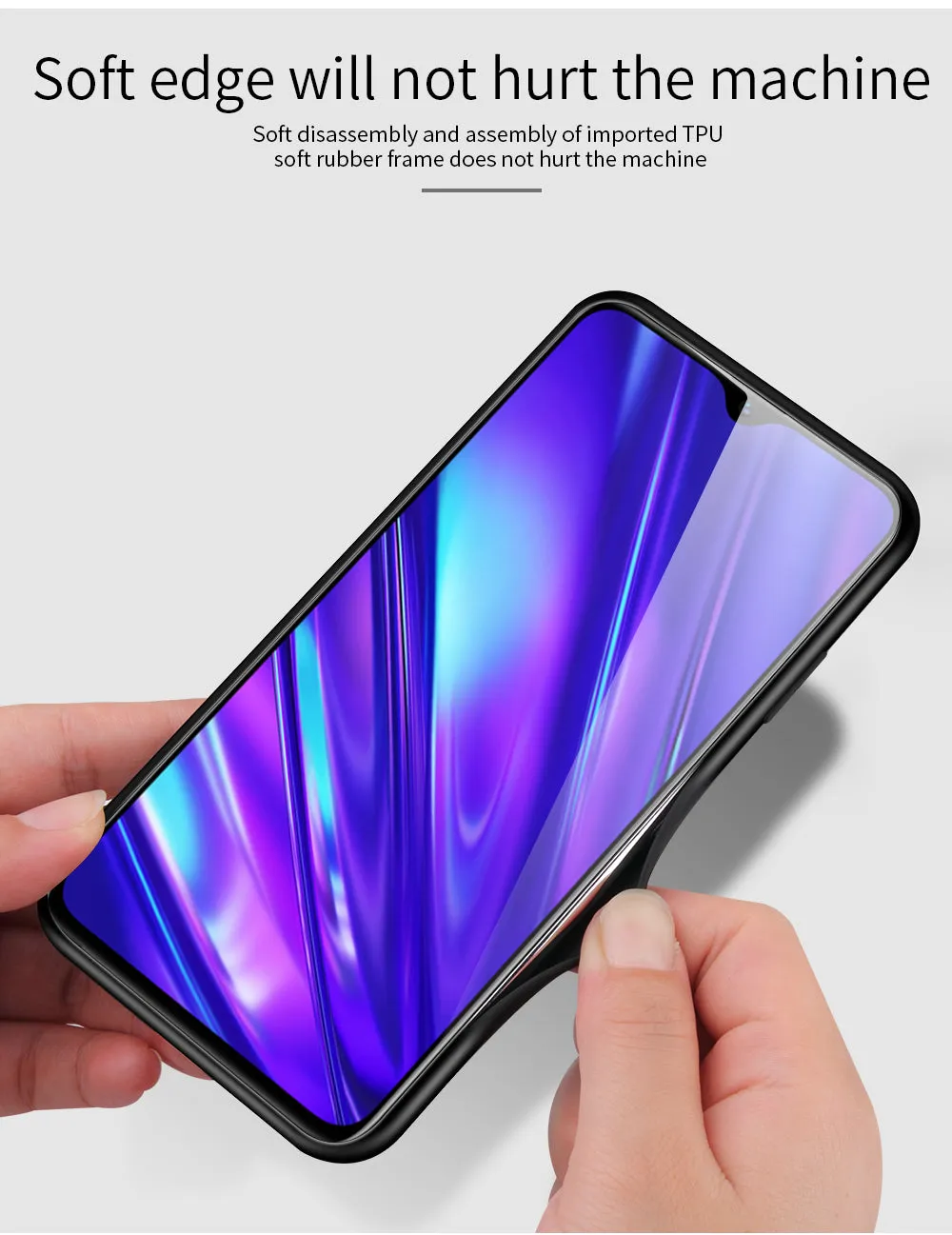 For OPPO Realme 3 Pro/Realme 5/Realme 5 Pro Mobile Shell Soft TPU Phone Case Glass Back Panel Gradient Design Overall Protective Shell Emerald