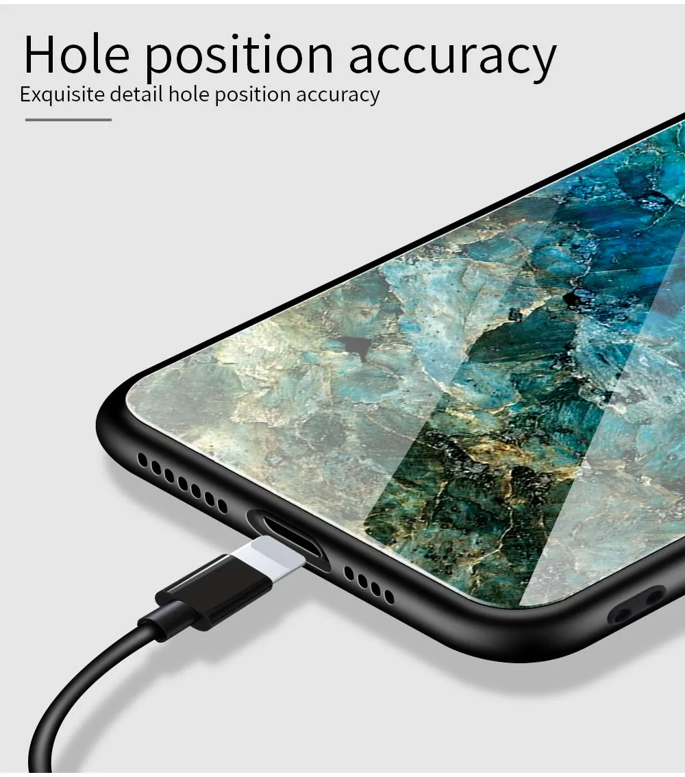 For OPPO Realme 3 Pro/Realme 5/Realme 5 Pro Mobile Shell Soft TPU Phone Case Glass Back Panel Gradient Design Overall Protective Shell Emerald