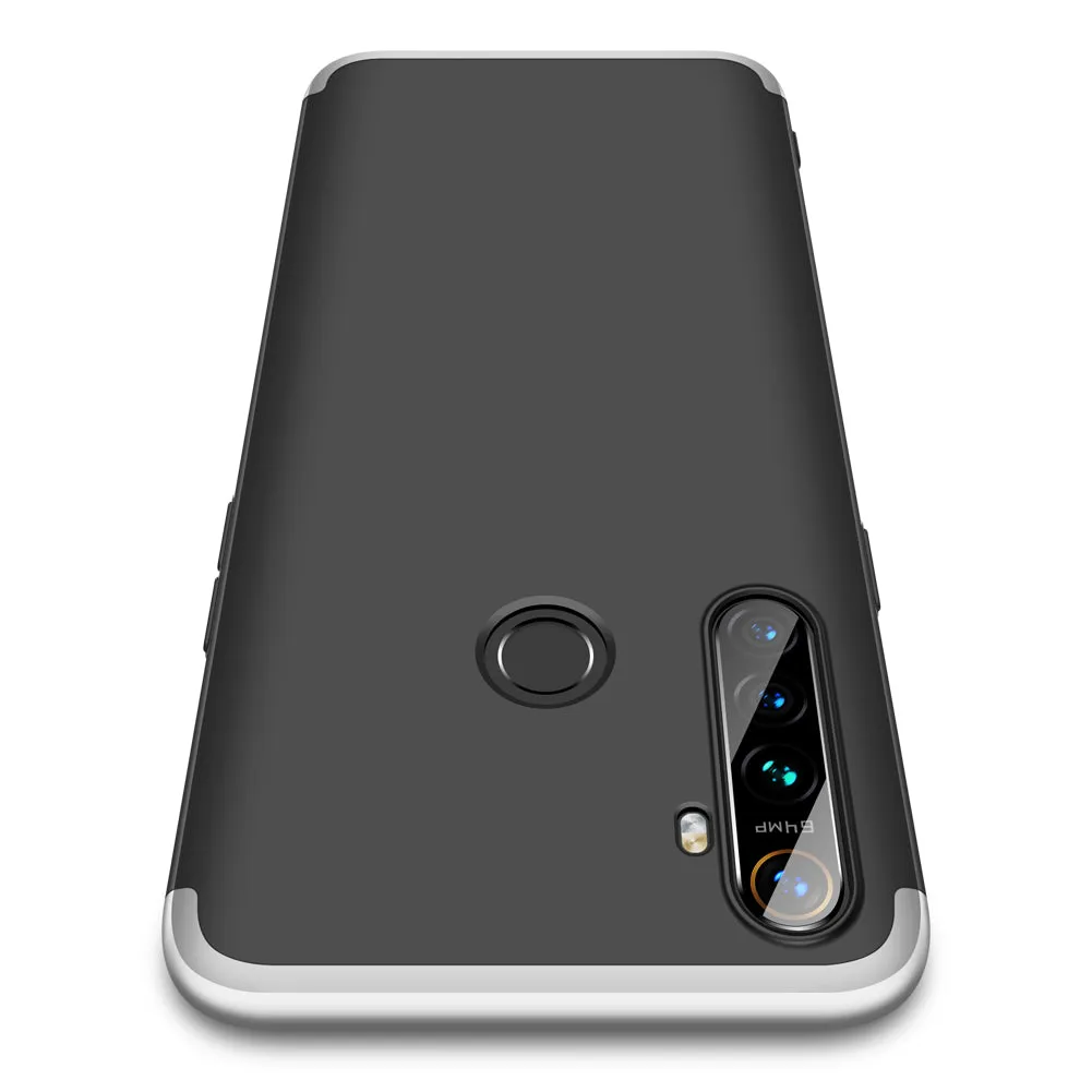 For OPPO Realme 5 Pro Smartphone Case Mobile Phone PC Shell Full Body Protection Anti-Scratch Cover Silver black