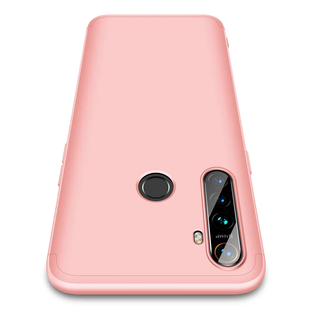For OPPO Realme 5 Pro Smartphone Case Mobile Phone PC Shell Full Body Protection Anti-Scratch Cover Silver black