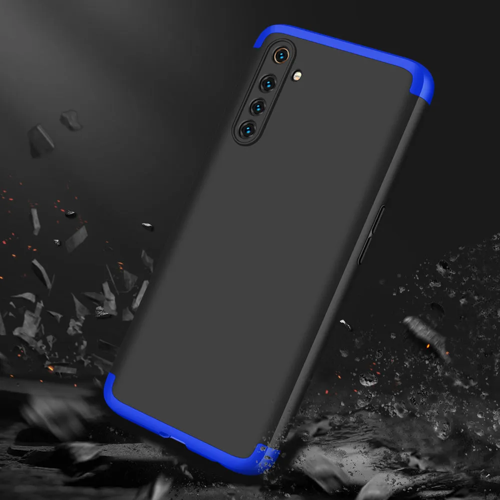 For OPPO Realme 6 Pro Cellphone Case PC Full Protection Anti-Scratch Mobile Phone Shell Cover Blue   black