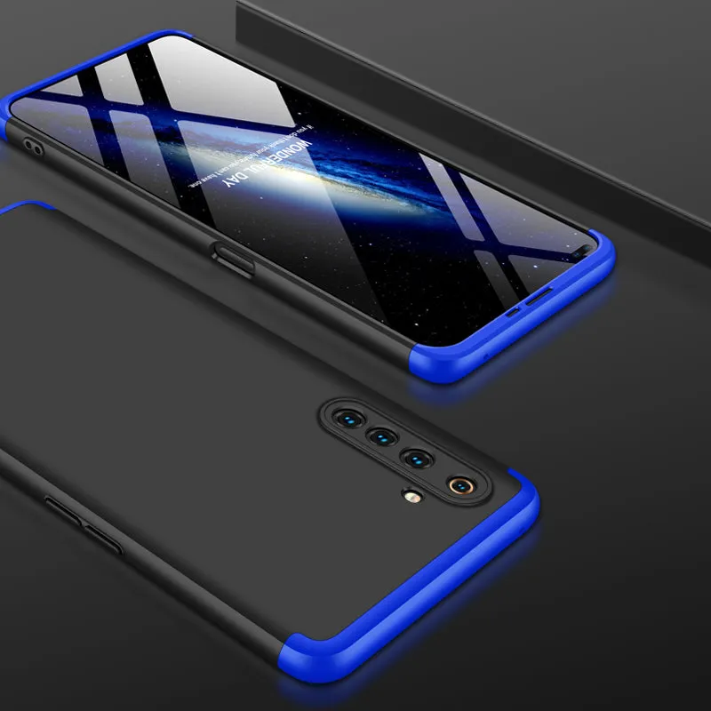 For OPPO Realme 6 Pro Cellphone Case PC Full Protection Anti-Scratch Mobile Phone Shell Cover Blue   black