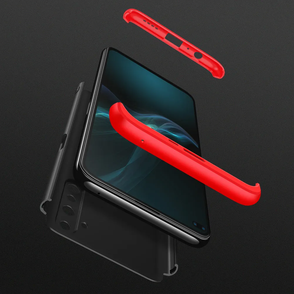 For OPPO Realme 6 Pro Cellphone Case PC Full Protection Anti-Scratch Mobile Phone Shell Cover Red   black