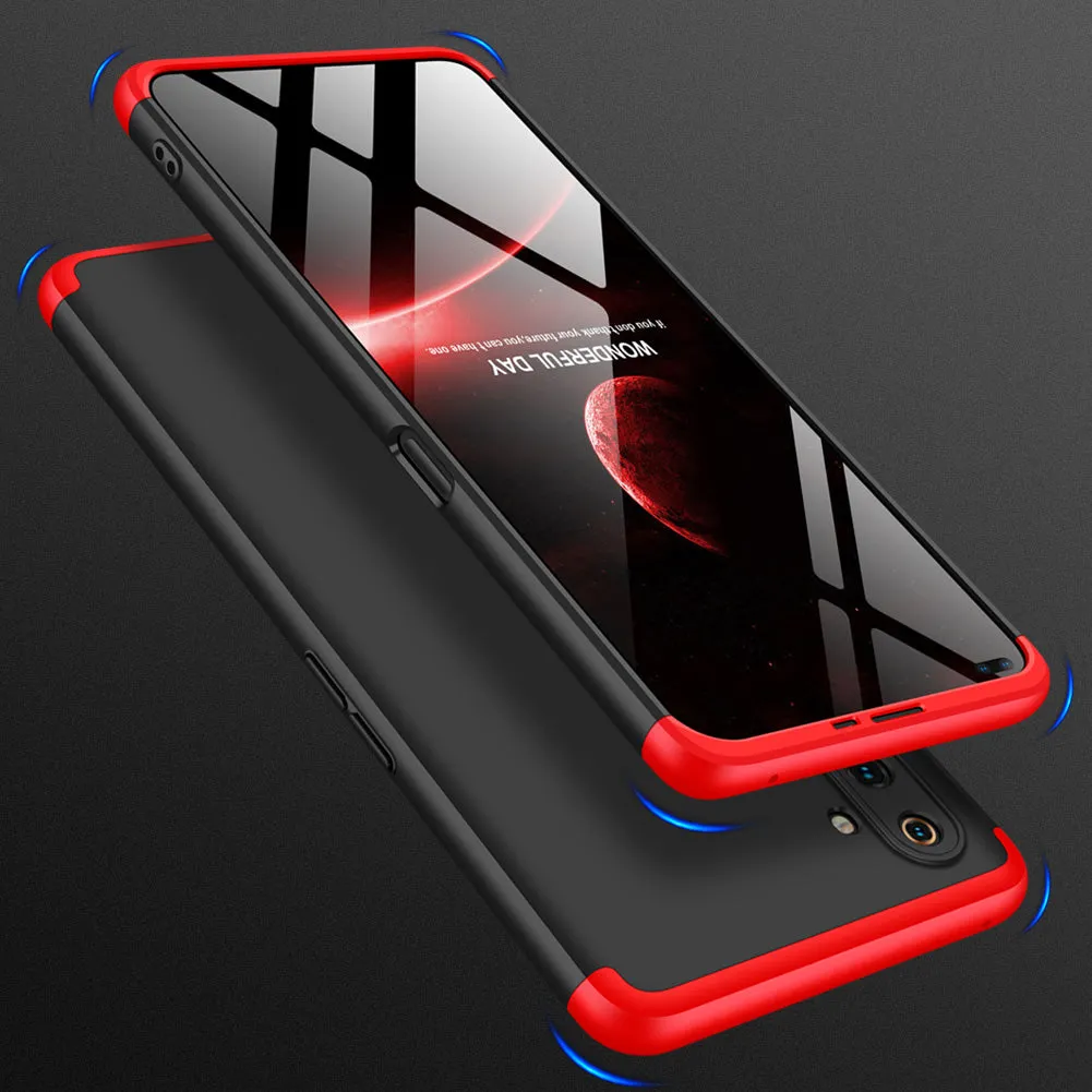 For OPPO Realme 6 Pro Cellphone Case PC Full Protection Anti-Scratch Mobile Phone Shell Cover Red   black
