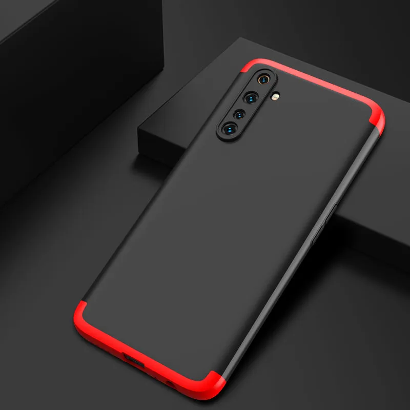 For OPPO Realme 6 Pro Cellphone Case PC Full Protection Anti-Scratch Mobile Phone Shell Cover Red   black