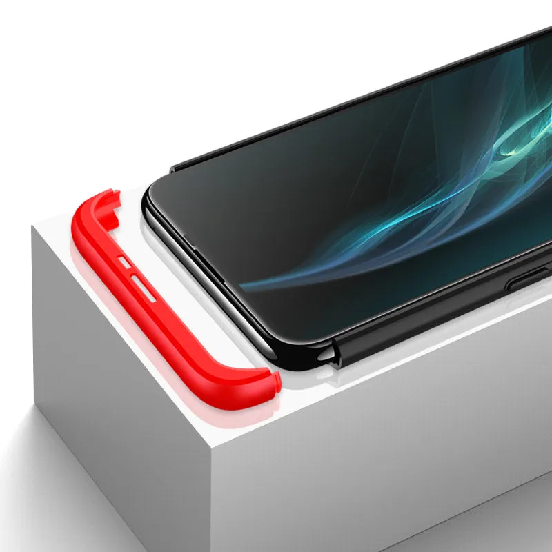 For OPPO Realme 6 Pro Cellphone Case PC Full Protection Anti-Scratch Mobile Phone Shell Cover Red   black