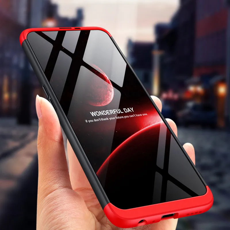 For OPPO Realme 6 Pro Cellphone Case PC Full Protection Anti-Scratch Mobile Phone Shell Cover Red   black