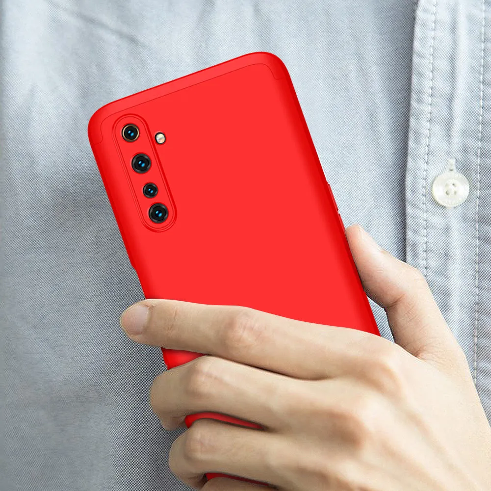 For OPPO Realme 6 Pro Cellphone Case PC Full Protection Anti-Scratch Mobile Phone Shell Cover red
