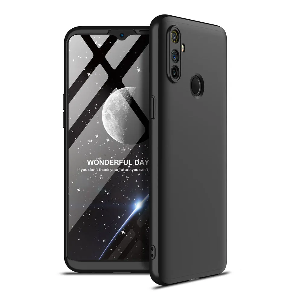 For OPPO Realme C3 360Dgree Full Protection Shockproof PC Phone Back Cover  black