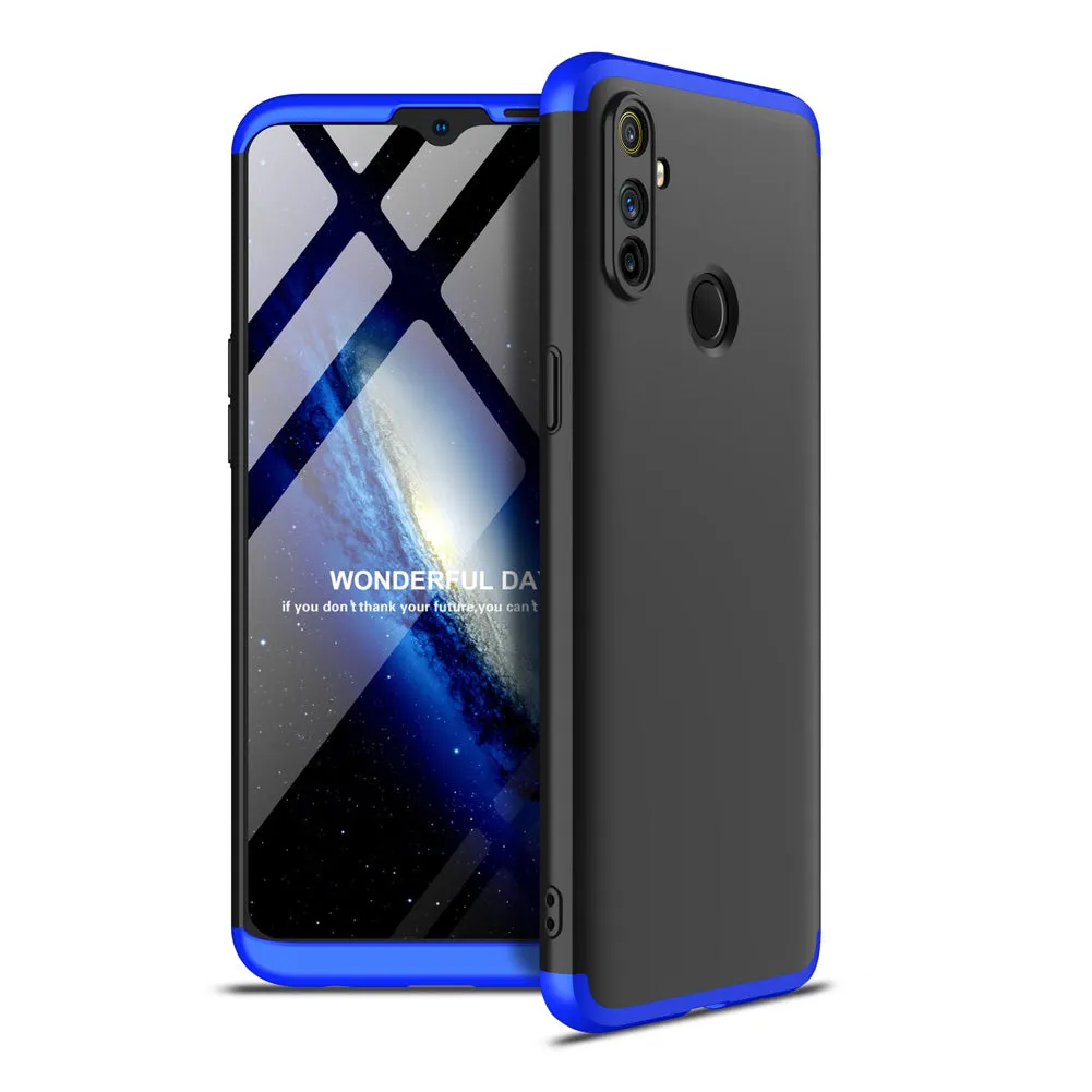 For OPPO Realme C3 360Dgree Full Protection Shockproof PC Phone Back Cover  Blue black blue