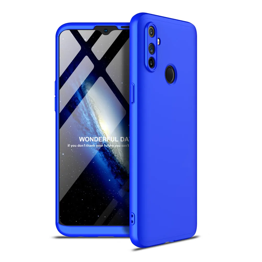 For OPPO Realme C3 360Dgree Full Protection Shockproof PC Phone Back Cover  blue