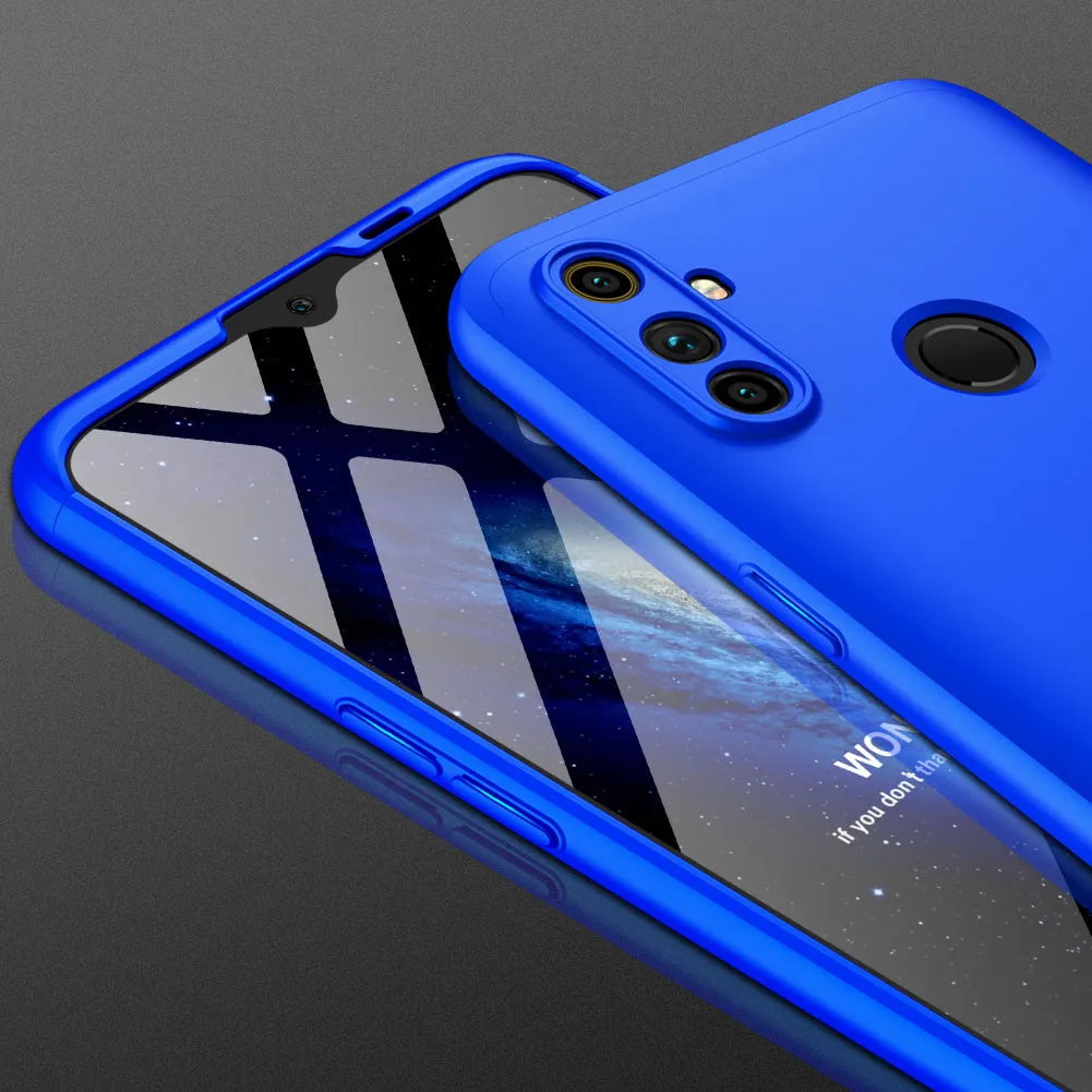For OPPO Realme C3 360Dgree Full Protection Shockproof PC Phone Back Cover  blue