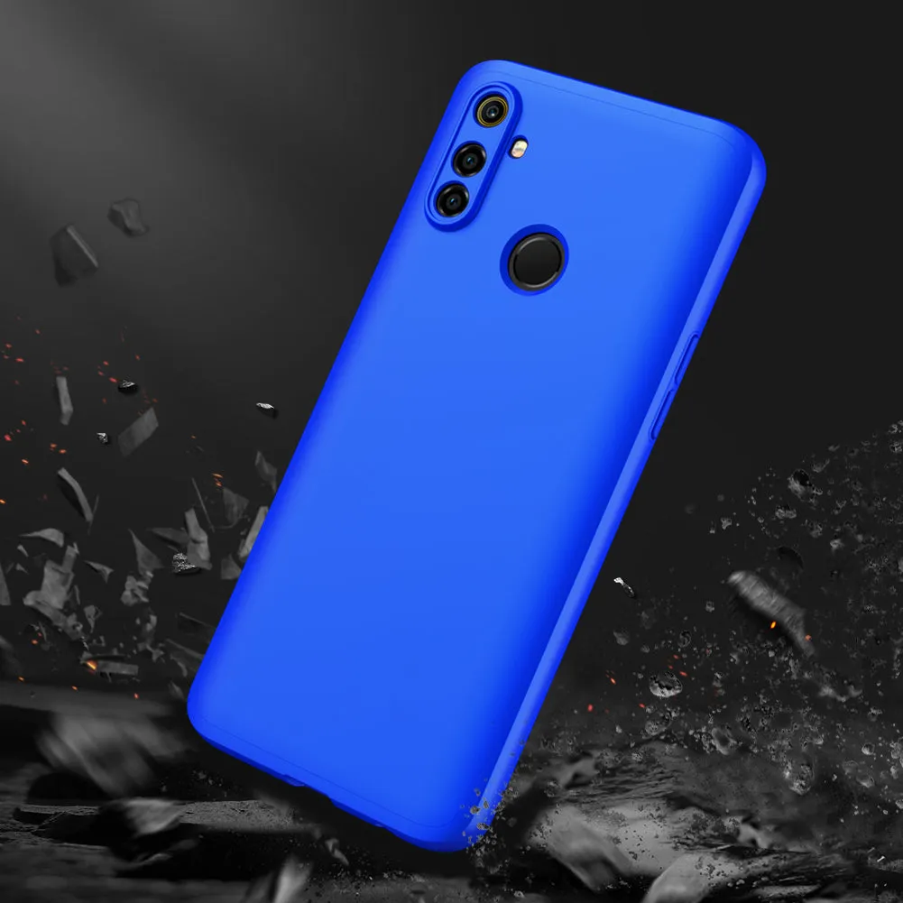 For OPPO Realme C3 360Dgree Full Protection Shockproof PC Phone Back Cover  blue