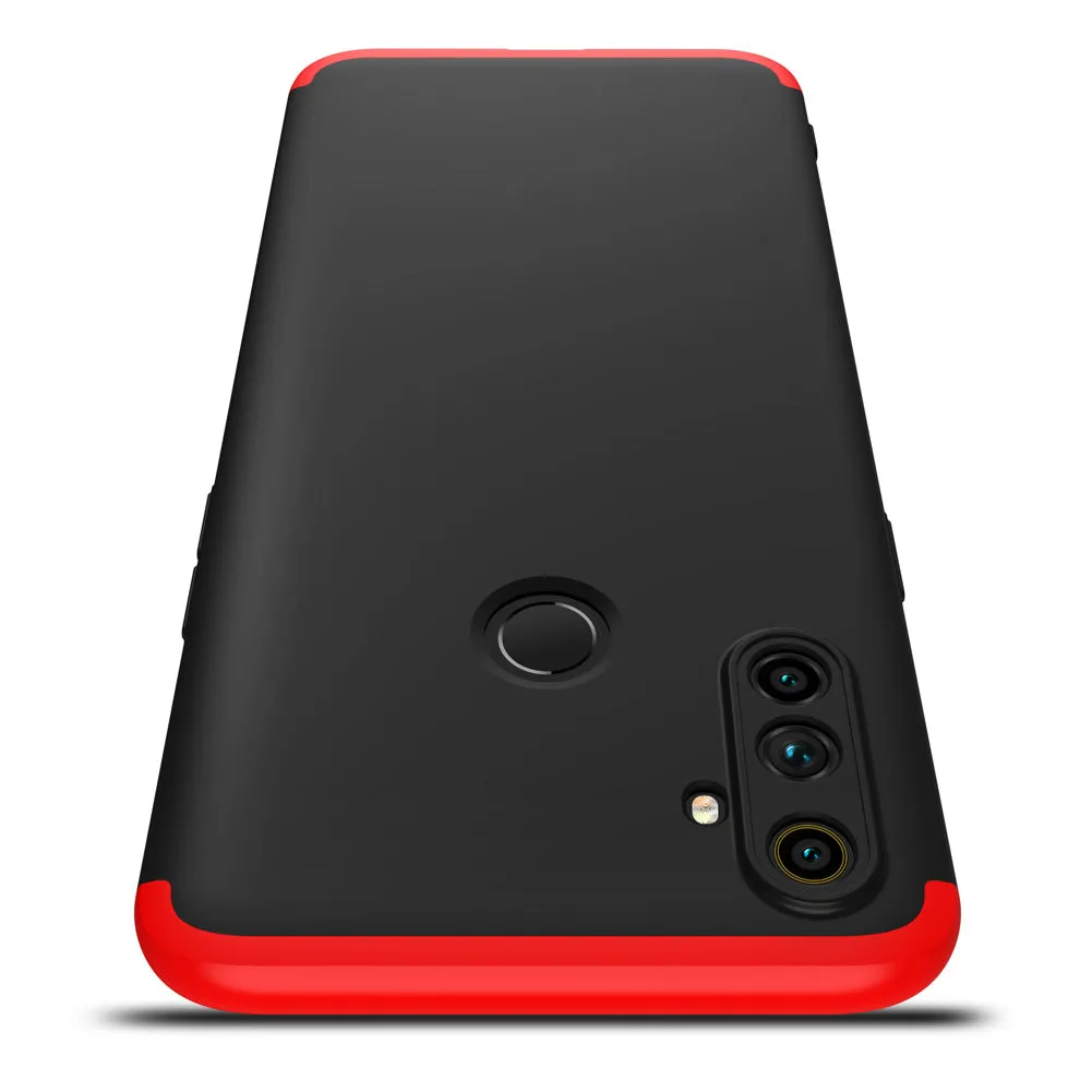 For OPPO Realme C3 360Dgree Full Protection Shockproof PC Phone Back Cover  Red black red