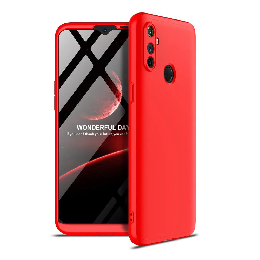 For OPPO Realme C3 360Dgree Full Protection Shockproof PC Phone Back Cover  red